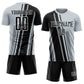 Custom Silver Black-White Lines Sports Sublimation Soccer Uniform Jersey Limited