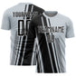 Custom Silver Black-White Lines Sports Sublimation Soccer Uniform Jersey