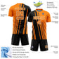 Custom Bay Orange Black-White Lines Sports Sublimation Soccer Uniform Jersey Limited