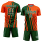 Custom Orange Green-White Lines Sports Sublimation Soccer Uniform Jersey Limited