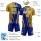 Custom Old Gold Royal-White Lines Sports Sublimation Soccer Uniform Jersey Limited