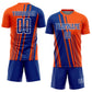 Custom Orange Royal-White Lines Sports Sublimation Soccer Uniform Jersey Limited