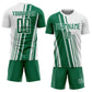 Custom White Kelly Green Lines Sports Sublimation Soccer Uniform Jersey Limited