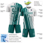 Custom White Teal Lines Sports Sublimation Soccer Uniform Jersey Limited