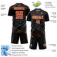 Custom Black Orange-White Lines Sports Sublimation Soccer Uniform Jersey Limited