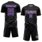 Custom Black Purple-White Lines Sports Sublimation Soccer Uniform Jersey Limited