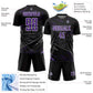 Custom Black Purple-White Lines Sports Sublimation Soccer Uniform Jersey Limited
