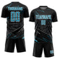 Custom Black Panther Blue-White Lines Sports Sublimation Soccer Uniform Jersey Limited