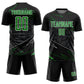 Custom Black Grass Green-White Lines Sports Sublimation Soccer Uniform Jersey Limited