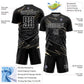Custom Black Cream-White Lines Sports Sublimation Soccer Uniform Jersey Limited