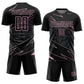 Custom Black Light Pink Lines Sports Sublimation Soccer Uniform Jersey Limited