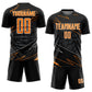 Custom Black Bay Orange-White Lines Sports Sublimation Soccer Uniform Jersey Limited