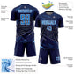 Custom Navy Powder Blue-White Lines Sports Sublimation Soccer Uniform Jersey Limited