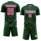 Custom Green Pink-White Lines Sports Sublimation Soccer Uniform Jersey Limited