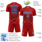 Custom Red Royal-White Lines Sports Sublimation Soccer Uniform Jersey Limited