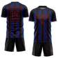 Custom Black Royal-Red Pinstripe Line Sports Sublimation Soccer Uniform Jersey Limited