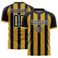 Custom Black Gold-White Pinstripe Line Sports Sublimation Soccer Uniform Jersey