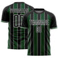 Custom Black Green-White Pinstripe Line Sports Sublimation Soccer Uniform Jersey