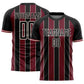 Custom Black Crimson-Cream Pinstripe Line Sports Sublimation Soccer Uniform Jersey