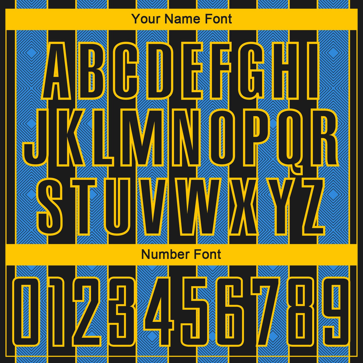 Custom Black Powder Blue-Yellow Pinstripe Line Sports Sublimation Soccer Uniform Jersey Limited