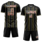 Custom Black Vintage USA Flag Olive-Cream Pinstripe Line Sports Sublimation Soccer Uniform Jersey Limited