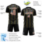 Custom Black Vintage USA Flag Olive-Cream Pinstripe Line Sports Sublimation Soccer Uniform Jersey Limited