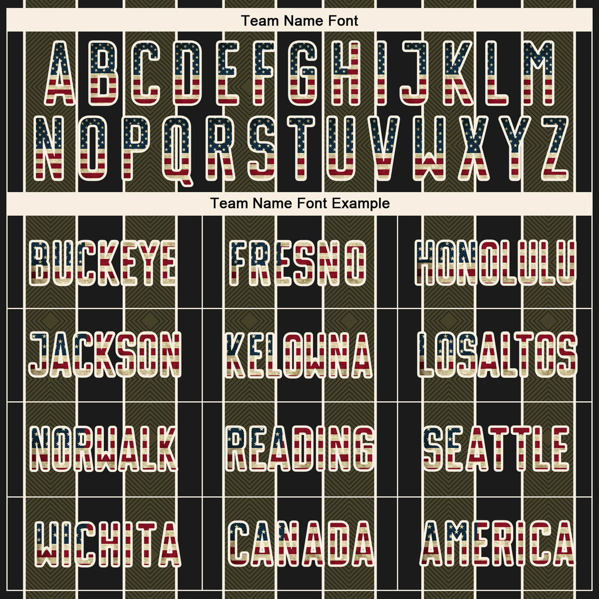 Custom Black Vintage USA Flag Olive-Cream Pinstripe Line Sports Sublimation Soccer Uniform Jersey Limited