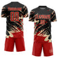 Custom Black Red-Cream Abstract Fragment Art Splash Sports Sublimation Soccer Uniform Jersey Limited