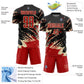 Custom Black Red-Cream Abstract Fragment Art Splash Sports Sublimation Soccer Uniform Jersey Limited