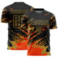Custom Black Orange-Old Gold Abstract Fragment Art Splash Sports Sublimation Soccer Uniform Jersey