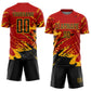 Custom Red Black-Gold Abstract Fragment Art Splash Sports Sublimation Soccer Uniform Jersey Limited