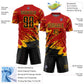 Custom Red Black-Gold Abstract Fragment Art Splash Sports Sublimation Soccer Uniform Jersey Limited