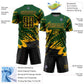 Custom Green Black-Gold Abstract Fragment Art Splash Sports Sublimation Soccer Uniform Jersey Limited