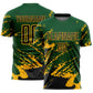 Custom Green Black-Gold Abstract Fragment Art Splash Sports Sublimation Soccer Uniform Jersey