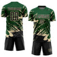Custom Green Black-Cream Abstract Fragment Art Splash Sports Sublimation Soccer Uniform Jersey Limited