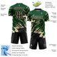 Custom Green Black-Cream Abstract Fragment Art Splash Sports Sublimation Soccer Uniform Jersey Limited
