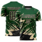 Custom Green Black-Cream Abstract Fragment Art Splash Sports Sublimation Soccer Uniform Jersey