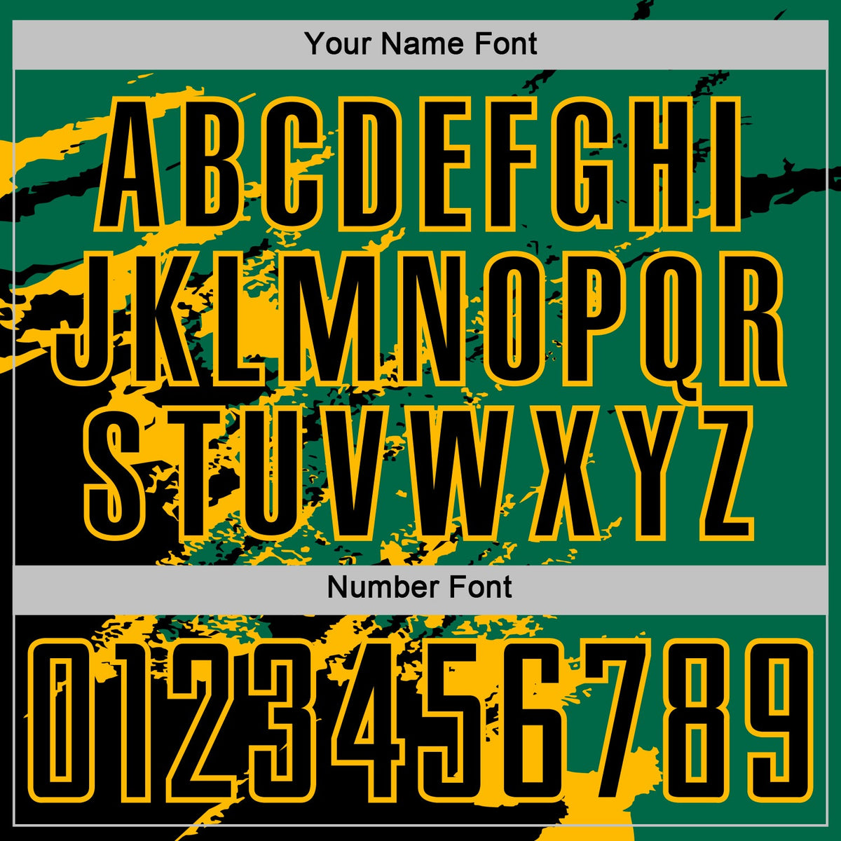 Custom Kelly Green Black-Gold Abstract Fragment Art Splash Sports Sublimation Soccer Uniform Jersey Limited