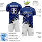 Custom Royal White-Black Abstract Fragment Art Splash Sports Sublimation Soccer Uniform Jersey Limited