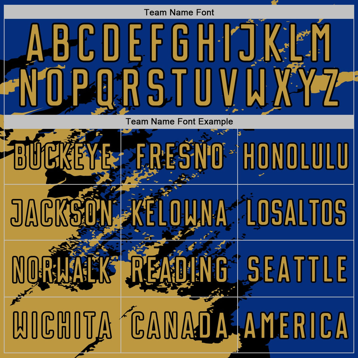 Custom Royal Old Gold-Black Abstract Fragment Art Splash Sports Sublimation Soccer Uniform Jersey Limited