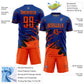 Custom Royal Orange-Black Abstract Fragment Art Splash Sports Sublimation Soccer Uniform Jersey Limited