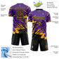 Custom Purple Black-Gold Abstract Fragment Art Splash Sports Sublimation Soccer Uniform Jersey Limited