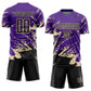 Custom Purple Black-Cream Abstract Fragment Art Splash Sports Sublimation Soccer Uniform Jersey Limited