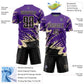 Custom Purple Black-Cream Abstract Fragment Art Splash Sports Sublimation Soccer Uniform Jersey Limited