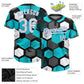 Custom Sky Blue White Black-Light Blue 3D Pattern Two-Button Unisex Softball Jersey Limited