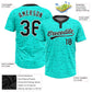Custom Teal Black-White 3D Pattern Two-Button Unisex Softball Jersey Limited