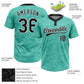 Custom Teal Black-White 3D Pattern Two-Button Unisex Softball Jersey Limited