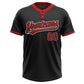 Custom Black Red-White Two-Button Unisex Softball Jersey Limited