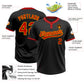Custom Black Red-Gold Two-Button Unisex Softball Jersey Limited