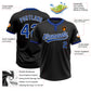 Custom Black Royal-White Two-Button Unisex Softball Jersey Limited